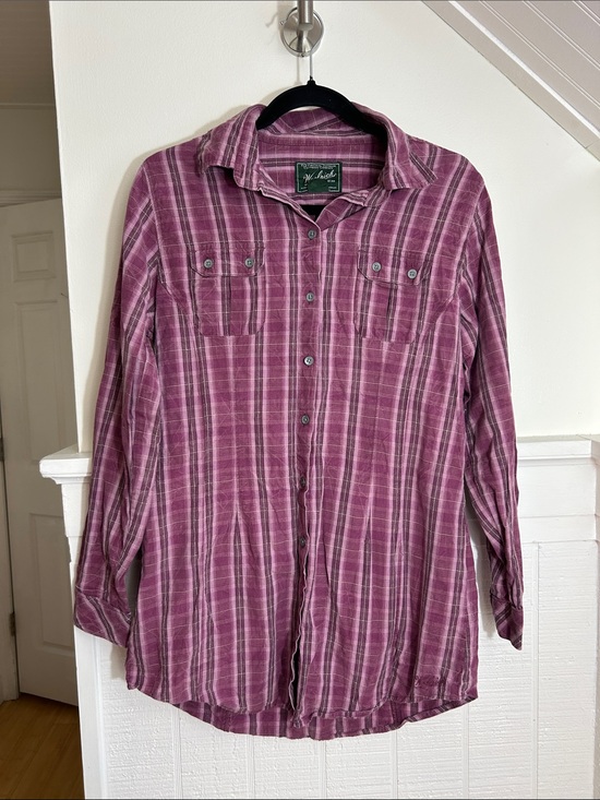Woolrich Tops - Vintage Woolrich Cotton Purple Plaid Button-Up Shirt size Medium 100% cotton